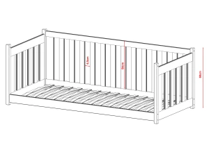 CONCEPT 80x200 graphite children's cot bed Lano Furniture
