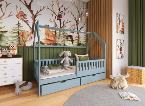 NATAN 80x160 grey children's house bed Lano Furniture