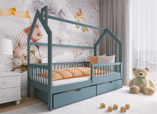 OSKAR 90x180 grey children's house bed Lano Furniture