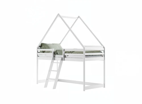 MOON 80x180 white children's house loft bed Lano Furniture
