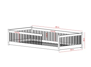 PEDRO 80x180 graphite Montessori floor bed for children Lano Furniture