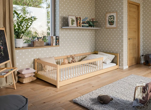 PEDRO 80x180 pine wood Montessori floor bed for children Lano Furniture