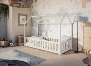 NOAH 80x180 graphite Montessori floor house bed for children Lano Furniture