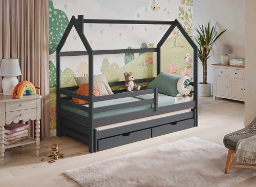 DISNEY 80x170 graphite children's house bed Lano Furniture