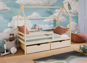 LILA 90x200 pine children's house bed Lano Furniture