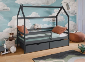 LILA 80x160 graphite children's house bed Lano Furniture