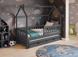 MONKEY 80x160 graphite children's house bed Lano Furniture