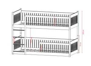 BOSTON 90x200 olive green bunk bed Lano Furniture