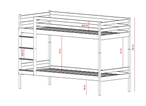NICO 90x200 olive green bunk bed Lano Furniture