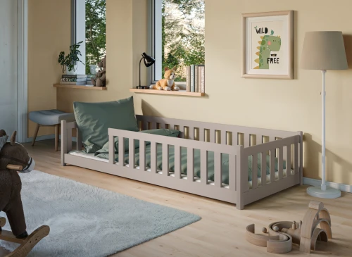 BELLA 90x190 cashmere Montessori floor children's bed Lano Furniture