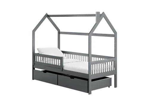 OSKAR 90x190 graphite children's house bed Lano Furniture