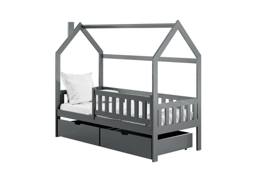 NATAN 80x160 graphite children's house bed Lano Furniture