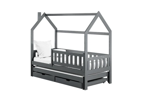 MONKEY 90x180 graphite children's house bed Lano Furniture