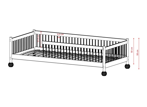 STAR 90x200 olive green children's single Montessori bed Lano Furniture