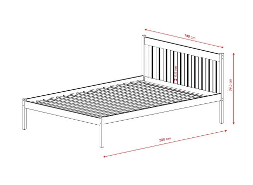 KING 140x200 white youth single bed Lano Furniture