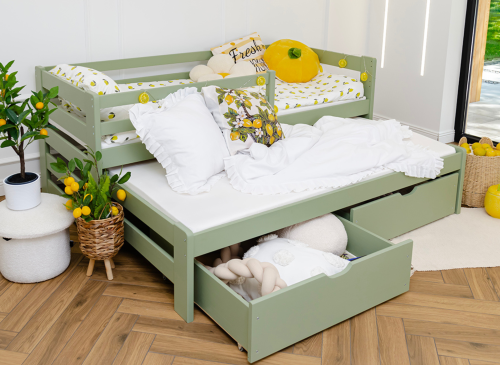 SENSO 80x170 olive green double trundle bed Lano Furniture