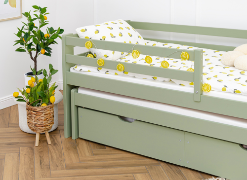 SENSO 80x200 olive green double trundle bed Lano Furniture