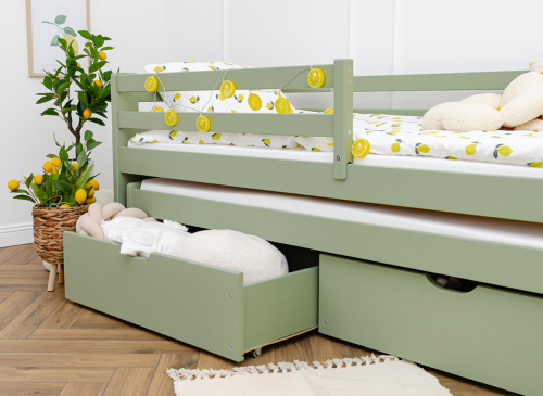 SENSO 80x200 olive green double trundle bed Lano Furniture