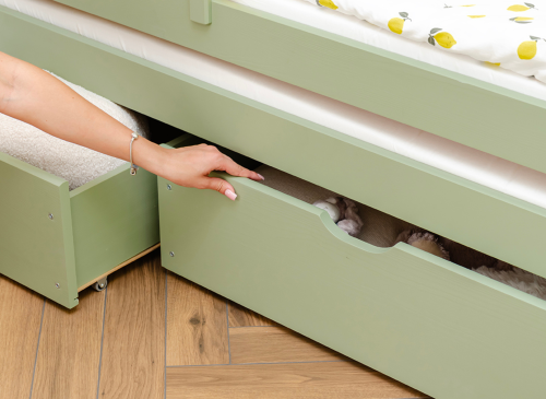 SENSO 80x200 olive green double trundle bed Lano Furniture