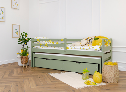 SENSO 90x200 olive green double trundle bed Lano Furniture
