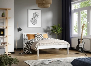 TEEN 120x200 white youth single bed Lano Furniture