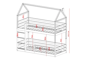 AXEL 80x190 cashmere house bunk bed Lano Furniture