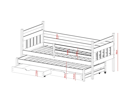 DANIEL 90x180 cashmere double pull-out bed Lano Furniture