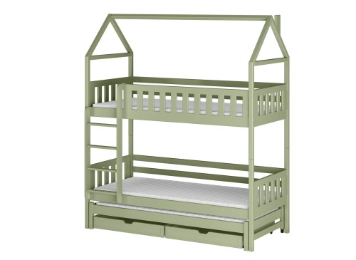 IGA 80x200 olive green house bunk bed Lano Furniture