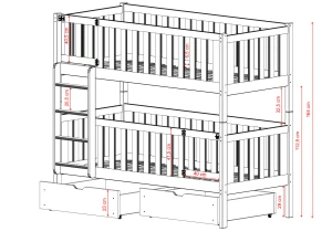 KSAWERY 80x180 olive green bunk bed Lano Furniture