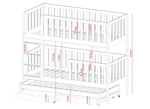 LEA 80x180 olive green bunk bed Lano Furniture