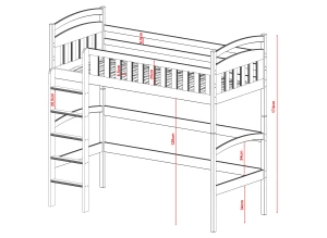 MIA 80x170 cashmere loft bed Lano Furniture