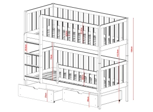 MICHALINA 90x200 olive green bunk bed Lano Furniture