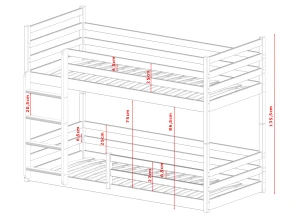 MINI 80x180 olive green bunk bed Lano Furniture