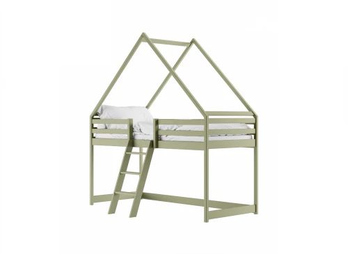 MOON 80x180 olive green single children's house high sleeper bed Lano Furniture