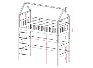 OTYLIA 80x180 olive green single high sleeper bed Lano Furniture