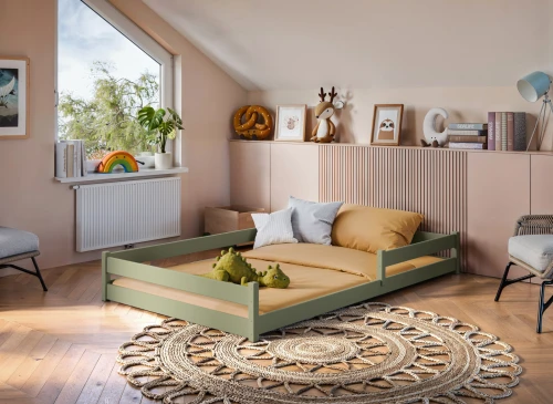 ZOFIA 120x200 olive green Montessori floor children's bed Lano Furniture