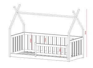 BOGUŚ 80x160 cashmere single children's tipi bed Lano Furniture
