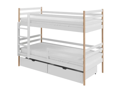 GUSTO 80x180 white+beech bunk bed Lano Furniture