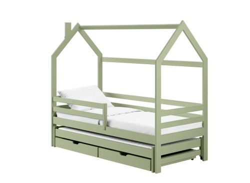 DANEK 80x200 olive green children's house bed Lano Furniture
