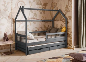 PAPI 80x190 graphite children's house bed Lano Furniture