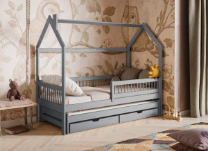 PAPI 80x190 grey children's house bed Lano Furniture