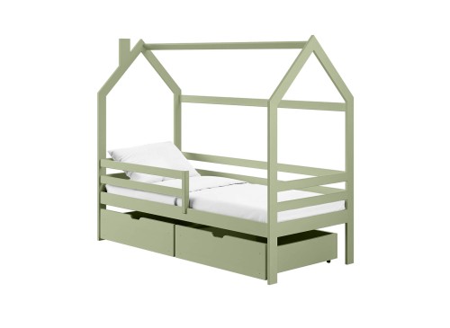 LILA 80x200 olive green children's house bed Lano Furniture