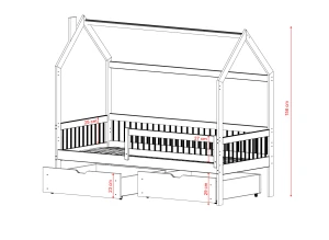 OSKAR 80x190 cashmere house bed Lano Furniture