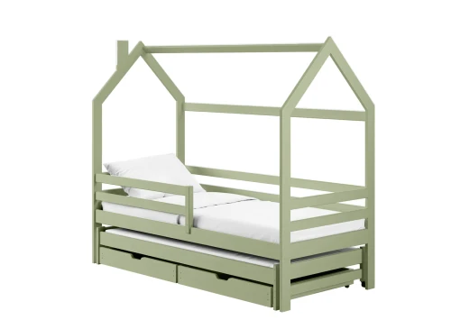 DANEK 80x200 olive green children's house bed Lano Furniture