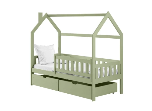 NATAN 80x190 olive green children's house bed Lano Furniture