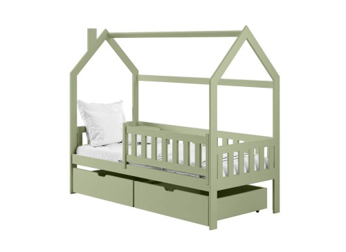 NATAN 80x200 olive green children's house bed Lano Furniture
