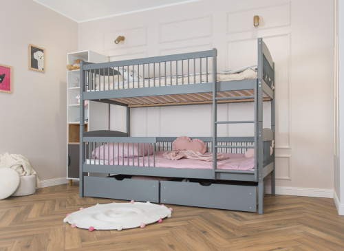 LUNA 90x200 graphite bunk bed Lano Furniture