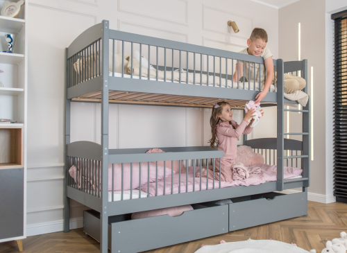 LUNA 90x200 graphite bunk bed Lano Furniture