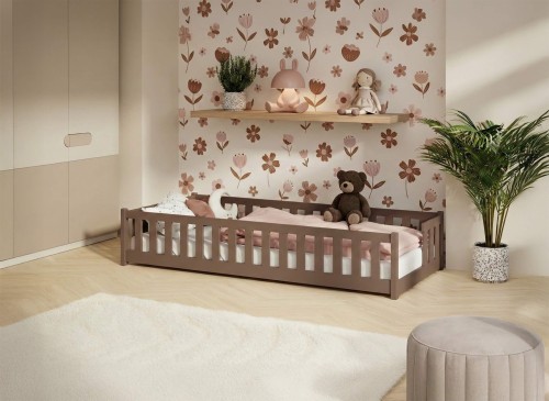 ZOYA 80x160 milk chocolate single children's bed Lano Furniture