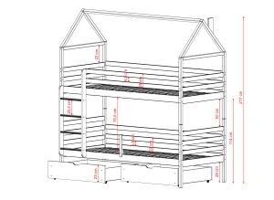 ALEX 80x190 cinnamon bunk bed Lano Furniture